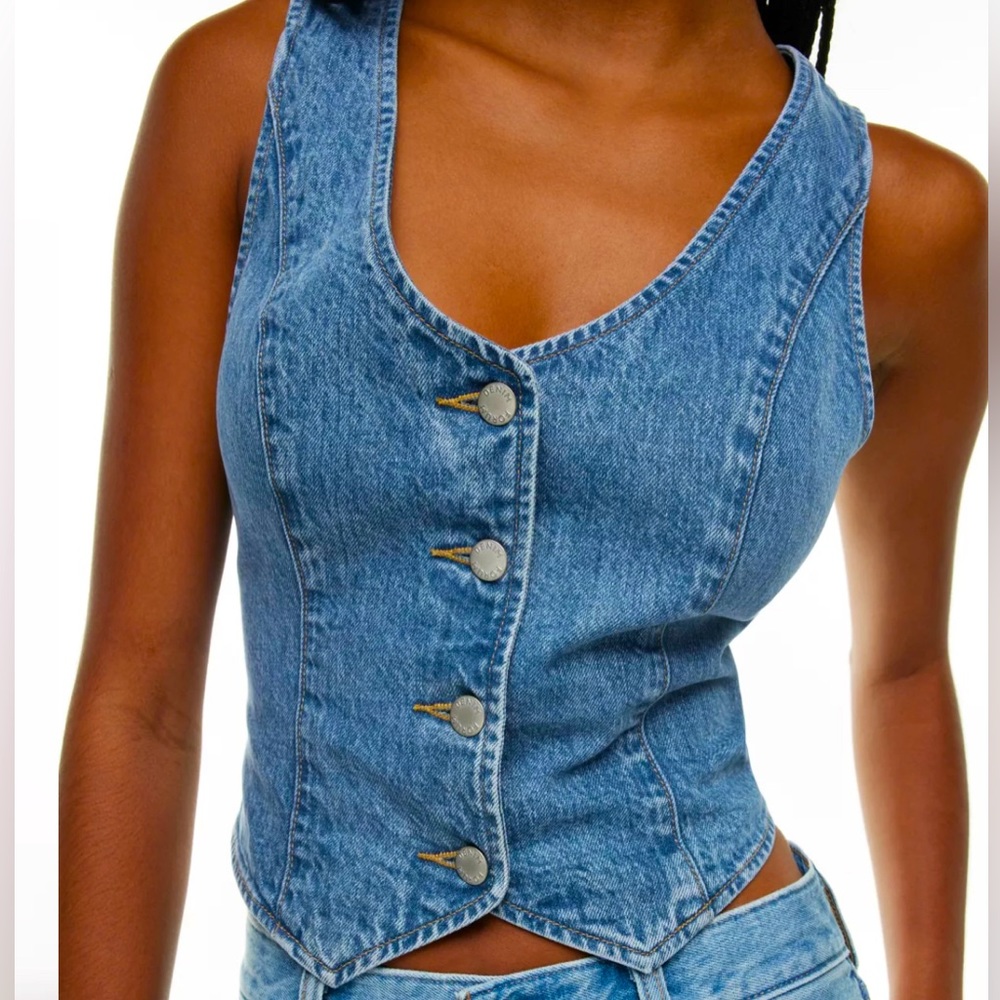 Wilfred Blue Denim Button-Up Top